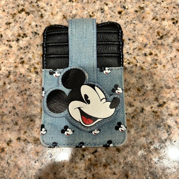Disney Accessories - Disney Mickey Mouse Denim Card Holder - Black and Blue